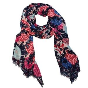 Boutique Vibrant Floral Print Scarf [76” x 25”]